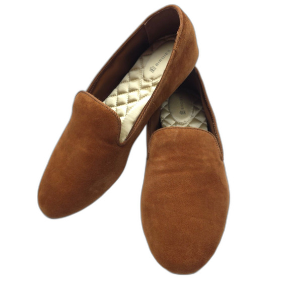 BIRDIES Starling Flat Chestnut Suede Smoking Slipper Old Money Quiet Luxury Boho - Picture 2 of 10